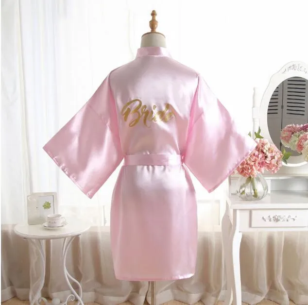 Wedding Bathe Robe Bridesmaid Bride Mother Dressing Gown Womens Plain