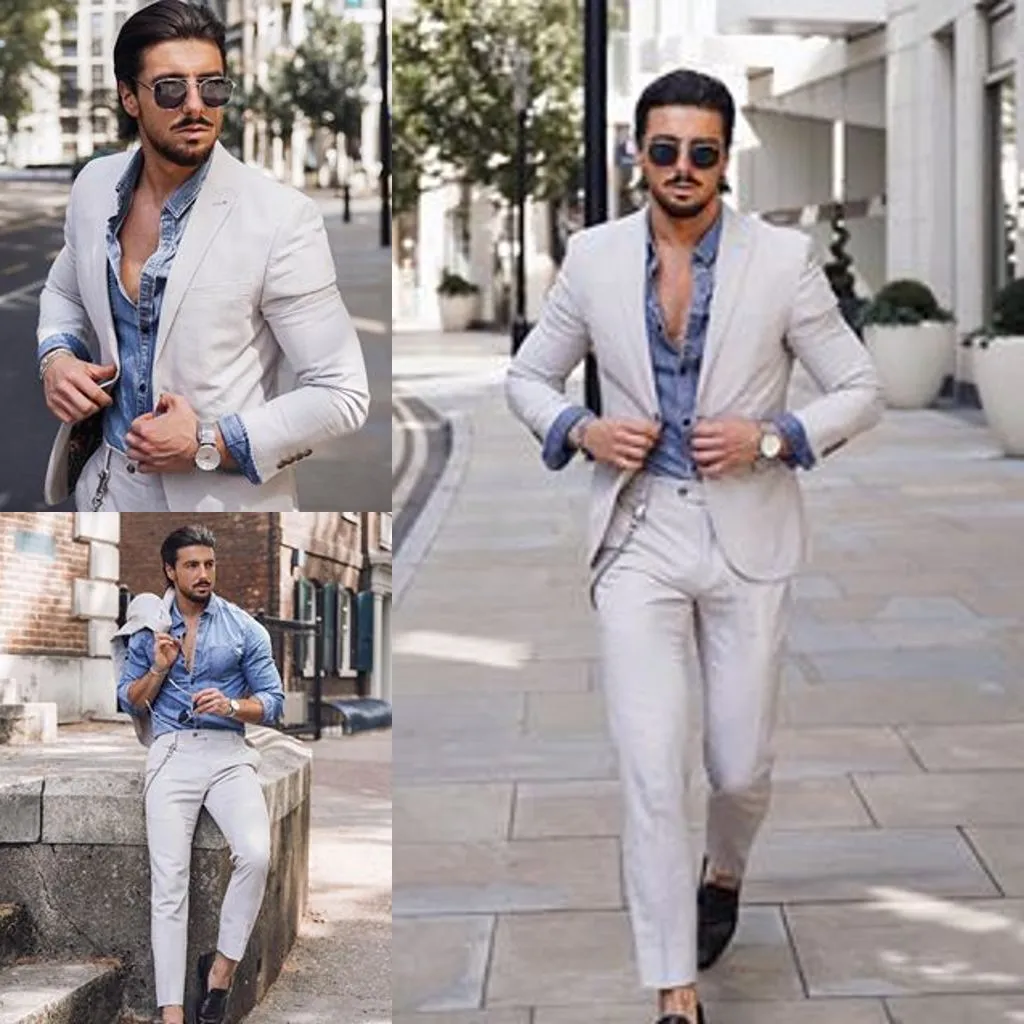 Erkek Takımları Düğün Smokin Moda Yakışıklı Bir Düğme Peaked Yaka Damat Takım Elbise Custom Made Slim Fit İki adet Best Man Ceket Pantolon