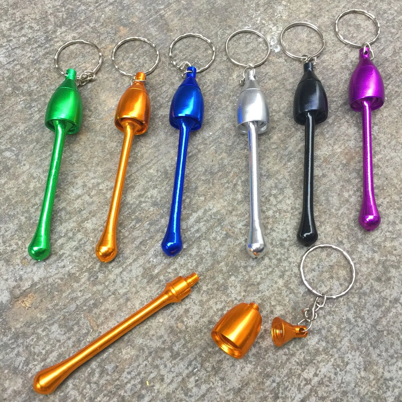 Outdoor Aluminum Keychain Mushroom Tobacco Pipe Key Rings Metal Mini Smoking Pipes Fashion Smoke Accessories Portable Camping Keyrings Chains Holder