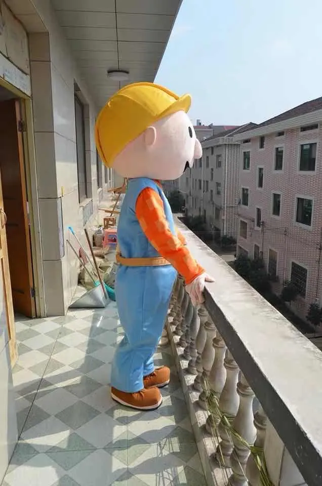 BOB THE BUILDER Mascot Costume Adult Size Fancy Dress Outfit
