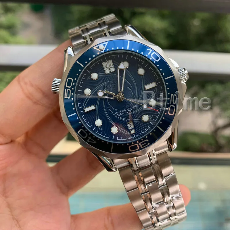 Luxury Mens Watch Diseñador Relojes Modos de alta calidad Menores Black Blue Men 2813 Mecánico SS Movimiento automático Relojes deportivos