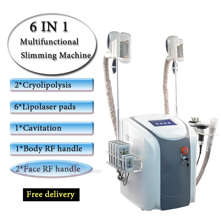 Многофункциональная портативная криотерапевтическая машина RF для замораживания жира с вертикальным корпусом для похудения для клиники и домашнего использования