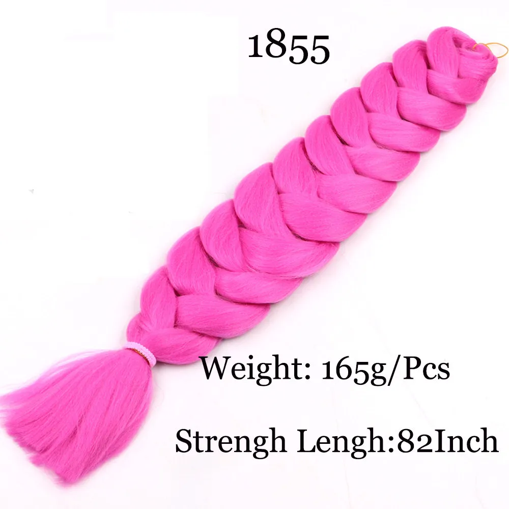 Plus grand stock cheveux tressés synthétiques 82 pouces 165g couleur unique fibre haute température synthétique crochet Jumbo tressage extensions de cheveux