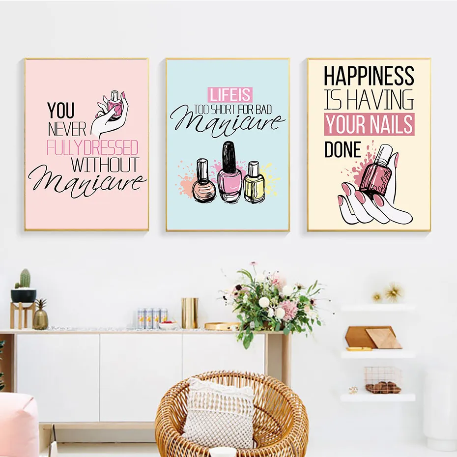 Amazon.com: Canvas Wall Art Print Fashion Nail Art Beauty Salon Canvas  Painting Picture Wall Decor Poster for Li Canvas Painting Posters And  Prints Wall Art Pictures for Living Room Bedroom Decor 16x24inch(40x60: