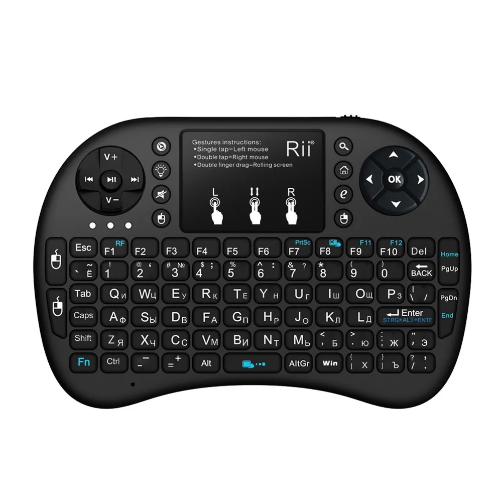 I8 Rosyjska angielska wersja + 2.4 GHz bezprzewodowa klawiatura Air Mouse Touchpad Handheld dla TV Box Android Mini PC