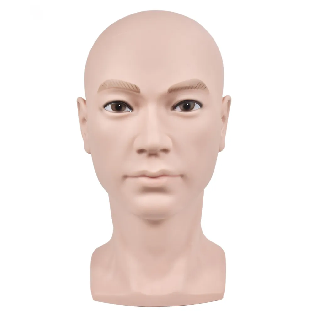 Bald Training Head, PVC Head Model Bald Mannequin Head For Home For Salon 