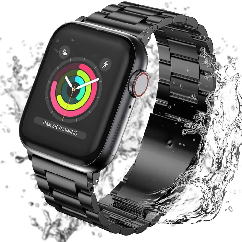 Banda de aço inoxidável para Apple Watch Metal Strap Link Bracelet 38mm 42mm 40mm 44mm Smart Iwatch Série 6 5 4 3 2 1