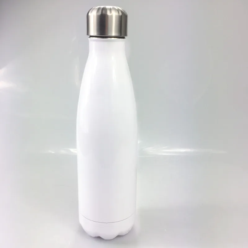 Sublimazione fai-da-te 17 once Bottiglia di Cola Bottiglia d'acqua in acciaio inossidabile Bicchiere a forma di Cola isolato a doppia parete migliore per personalizzare