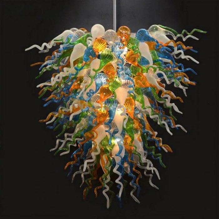 Lamps Modern led Chandeliers Lights Hand blown glass Pendant Lighting Multi Color 36'' Chandelier Light Fixtures for House decoration Living Room