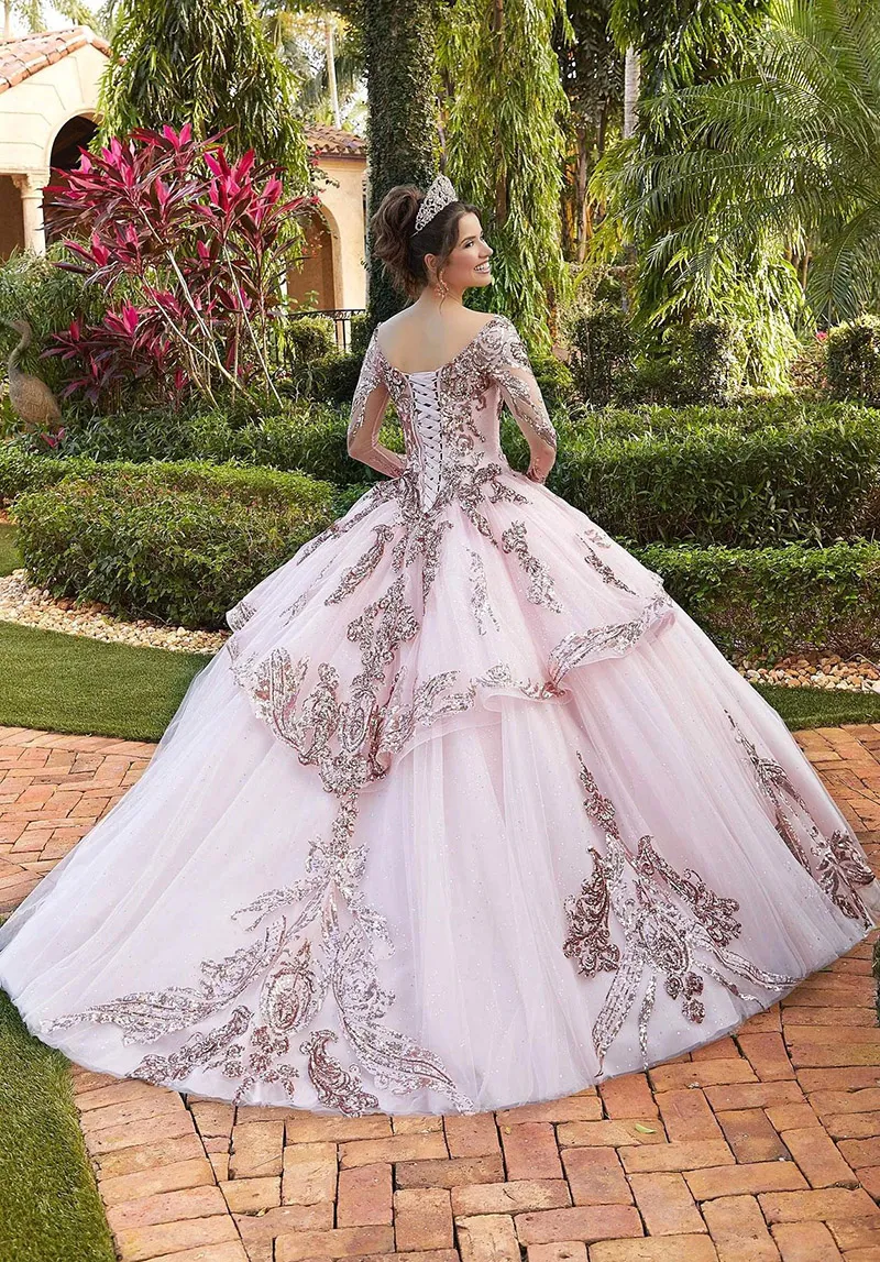 Long sleeve quinceanera dresses sale