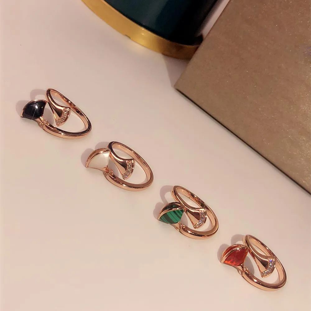 Bagues pour dames en argent sterling S925 Agate rouge, coquillage, agate noire, malachite Mode de personnalité Qualité supérieure Haute technologie Luxuri