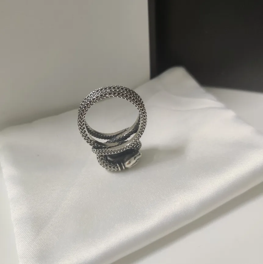 Настоящее кольцо высшего качества, трехмерное кольцо со змеей из стерлингового серебра 925 пробы, персонализированное кольцо Supply211S