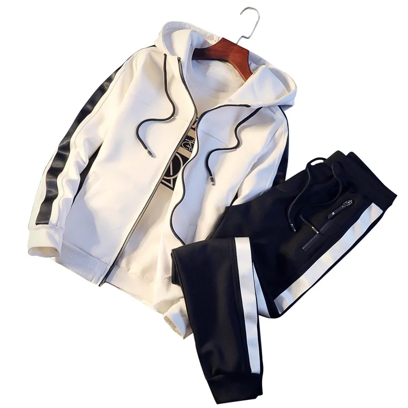 Erkek Setleri Moda Spor Eşofman Takımları erkek Hırka Hoodies + Pantolon Rahat Dış Giyim Koşu Hombre Completo Suits