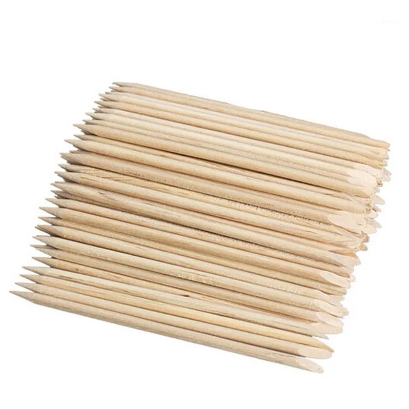 Wholesale-100pcs Nail Art Orange Wood Stick Cuticle Remover for Manicures Care Nail Art Tool Free Shipping1