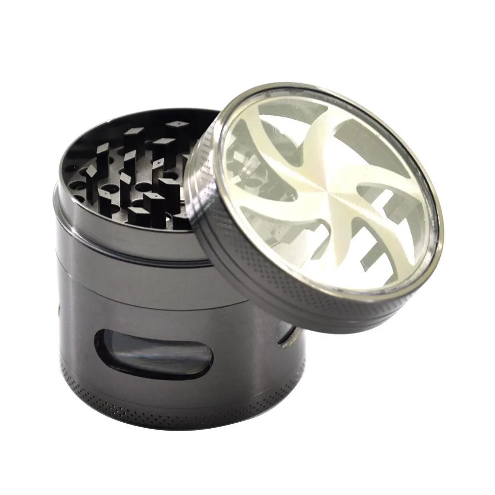 Spice Herb Grinder 2.5 Inch Pollen Chromium Crusher 3 colour available lightening pattern