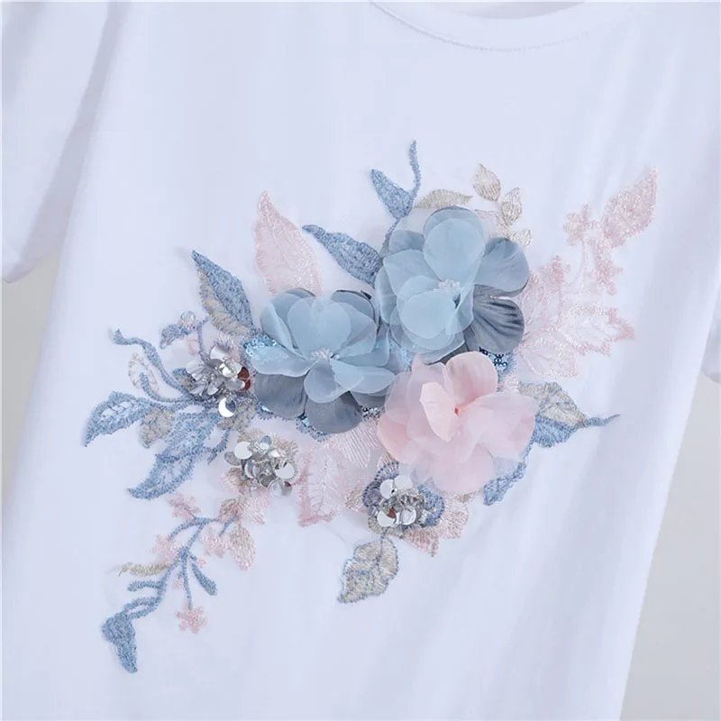 トップス tyn.TGOR Flower embroidery shirt T-shirt for Girl Size 8 Years, Embroidery Flowers - Etsy