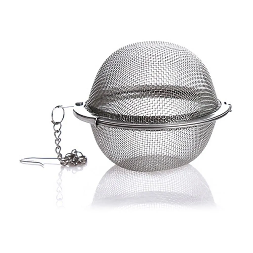 Tea Ball Mesh-Tee-Ei aus Edelstahl mit Ketten-Loseblatt-Filter und Teebrüh-Steeper aus Metall