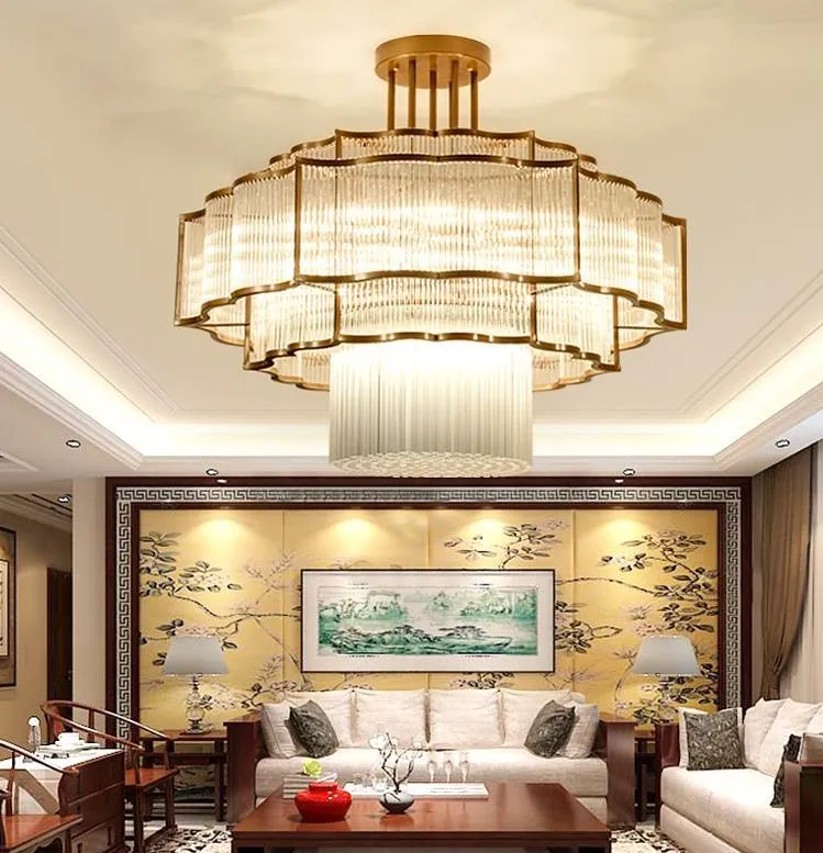 Moderne Chinese stijl Hanglampen Woonkamer Crystal Kroonluchter Restaurant Restaurant Hotel Villa Hall Plafondlichten Verlichting