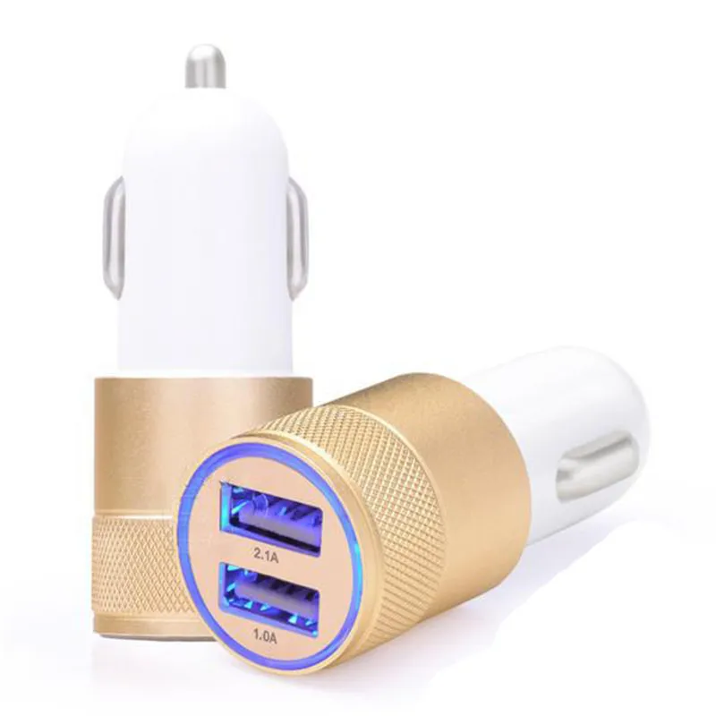 Chargeur de voiture à double port USB Adaptateur de charge universel 2.1 A Led pour iP 6 7 8 Samsung S8 Tablet Nokia