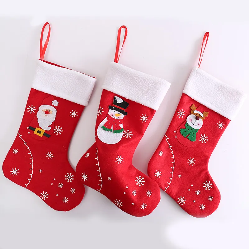 Kerstboom Decoratieve Sokken Rode Kerstman Sneeuwpop Elanden Snoep Sokken Kerst Opknoping Niet-geweven Kous 31*20cm Sok Kerst Decor