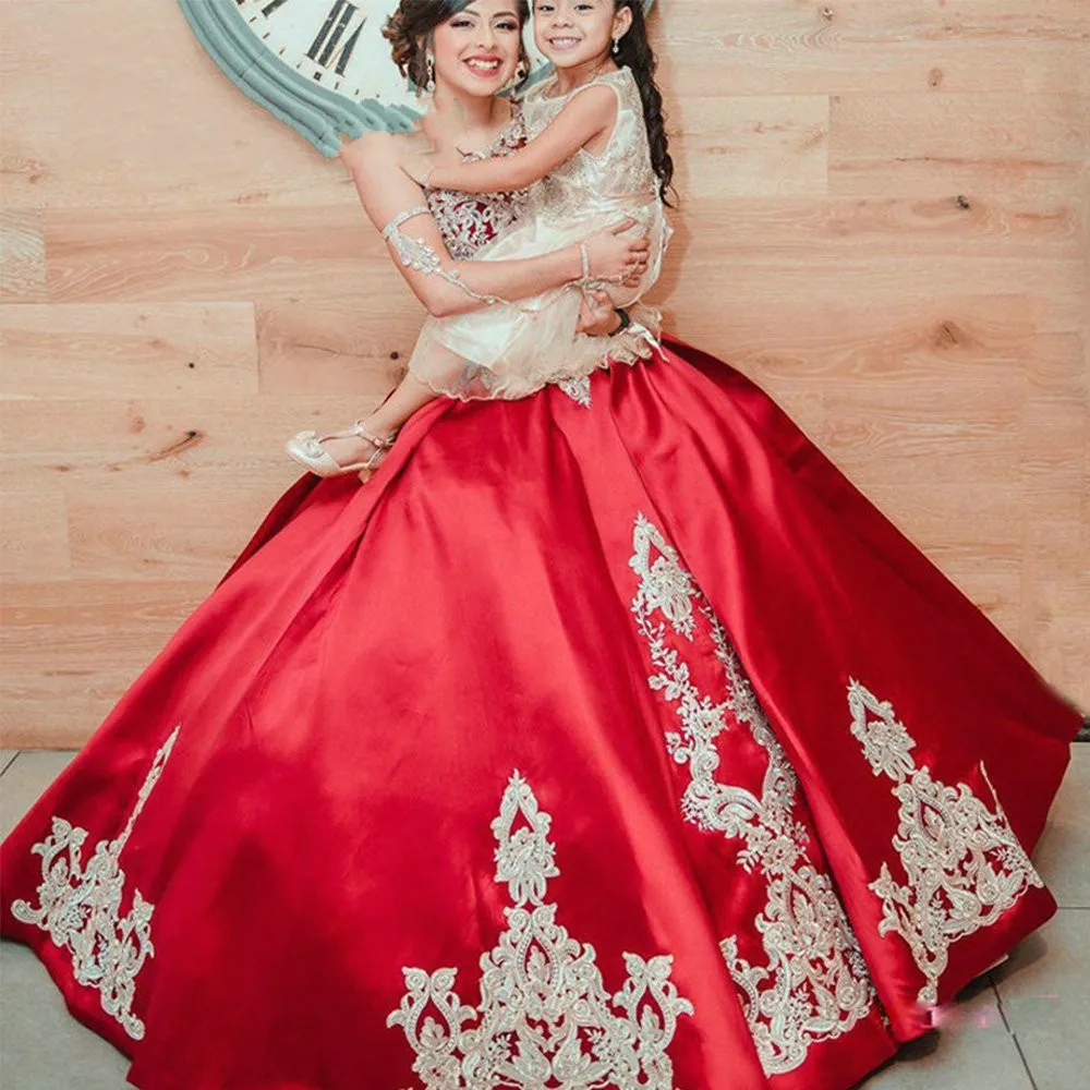 dhgate red dress Light Gold Embroidered Beaded Red Satin evening dresses for weddings with Layers