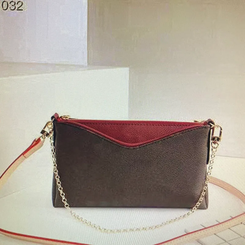 M41638 del cuero genuino bolsos clásicos monederos Mono lienzo PALLAS Embragues Bolsa totalizador de las mujeres de la cadena bolsas de hombro del bolso de Crossbody Moda