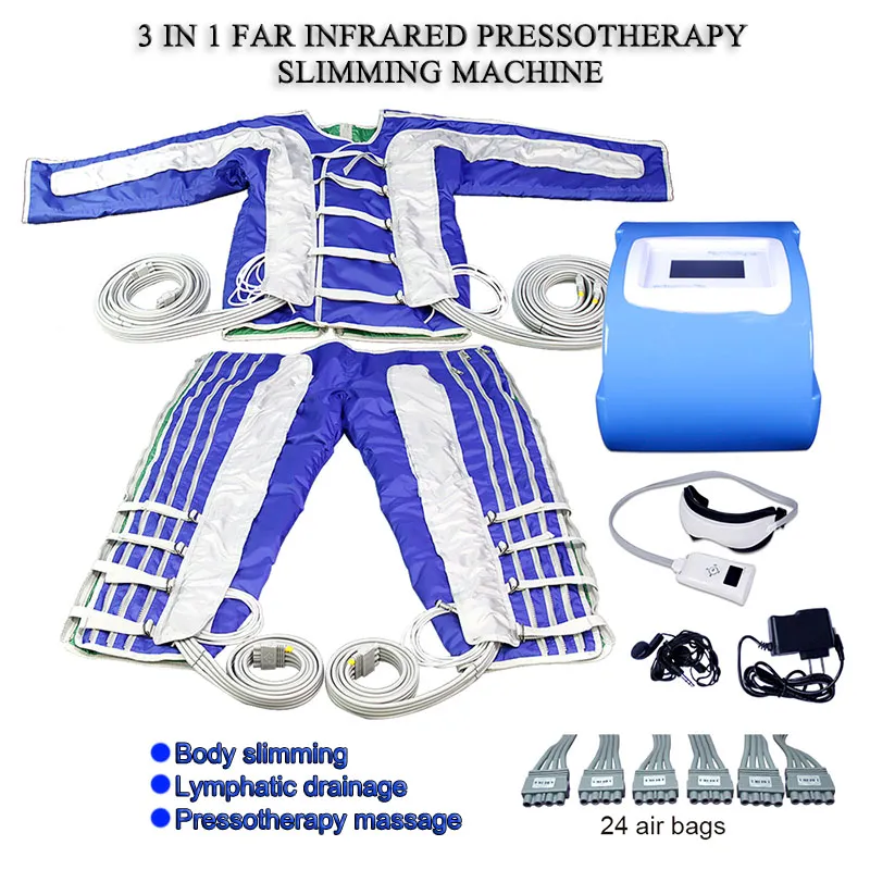 Pressotherapy 적외선 공기 압력 림프 배수 마사지 전체 바디 해독 슬리밍 체중 감소 아름다움 기계 근육 마사지