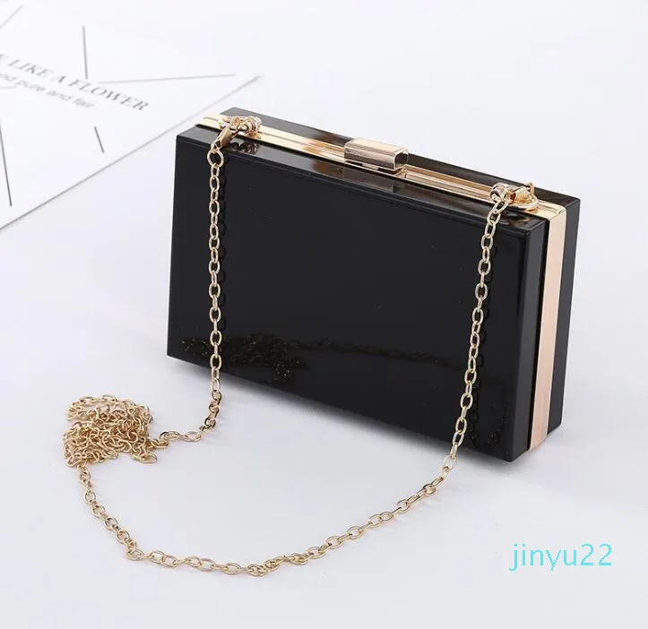 Designer-Transparent Acrylic bag bling Chain Box Bag clear crossbody bags clutch for women evening party