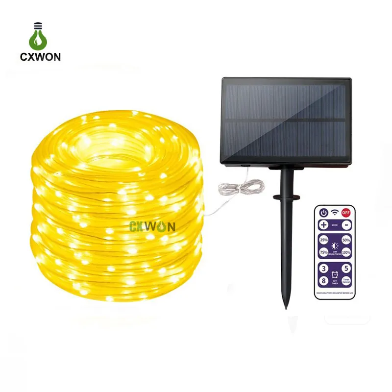 Luces de cadena alimentadas por energía solar RGB 100leds 200leds 300leds 8 modos Cuerdas de luces LED Iluminación de hadas de Navidad Decoración al aire libre