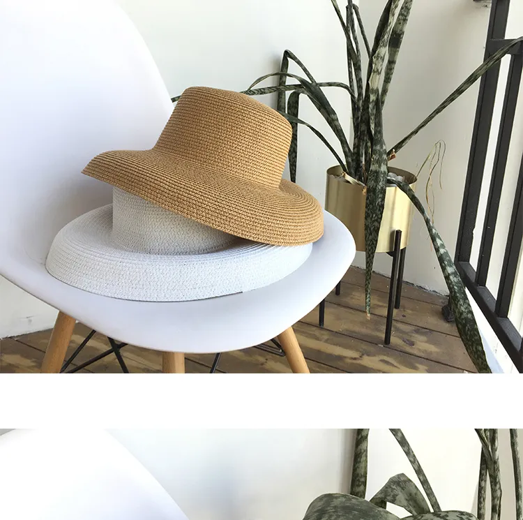Audrey Hepburn Stil Vintage Strohhut Mit Breiter Krempe Für Damen_voghion.com