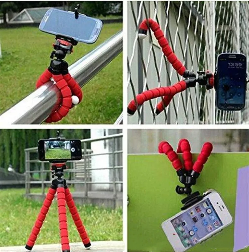 Flexibel bläckfiskstativ Mobiltelefonhållare Universell stativfäste för mobiltelefonbil Bärbar kamera Selfie Monopod