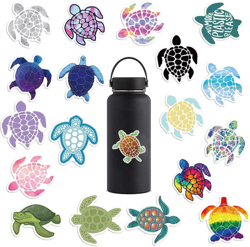 Pack of 40pcs Wholesale Sea Turtle Stickers Summer Beach Vinyl Decals Laptop Water Bottle Motorcycle Car Stickers Bulk