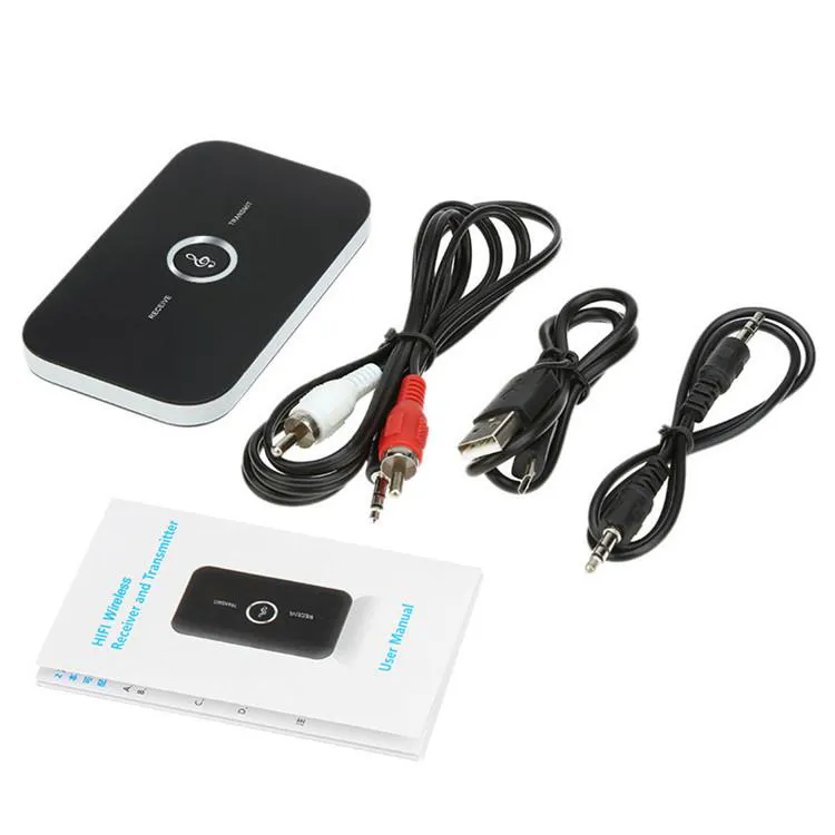 B6 2 IN1 Bluetooth 5.0 Transmottagare Trådlös A2DP Audio Adapter AUX 3.5mm Ljudspelare för TV / Home Stereo / Smartphone