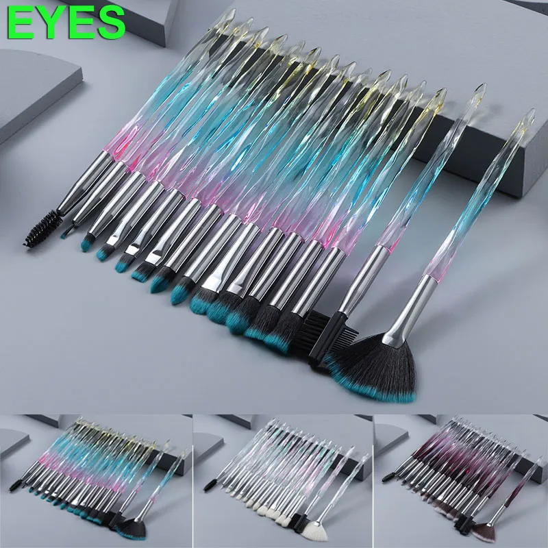 Makeup Brushes Set Crystal Diamond 15st Cosmetic Brush Face Eye Shadow Foundation Concealer Eyeliner Eyelash Lip Eyebrow Brushes Kit