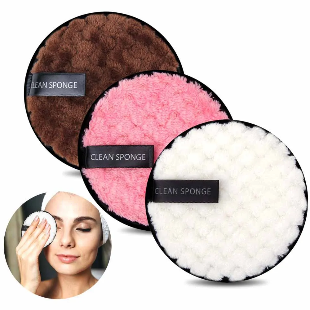 Makijaż Remover Pads mikrofibra wielokrotnego użytku Twarzy Makeup Wipes Cloth Wymienny bawełniane podkładki Pielęgnacja skóry Oczyszczanie puffa J1546