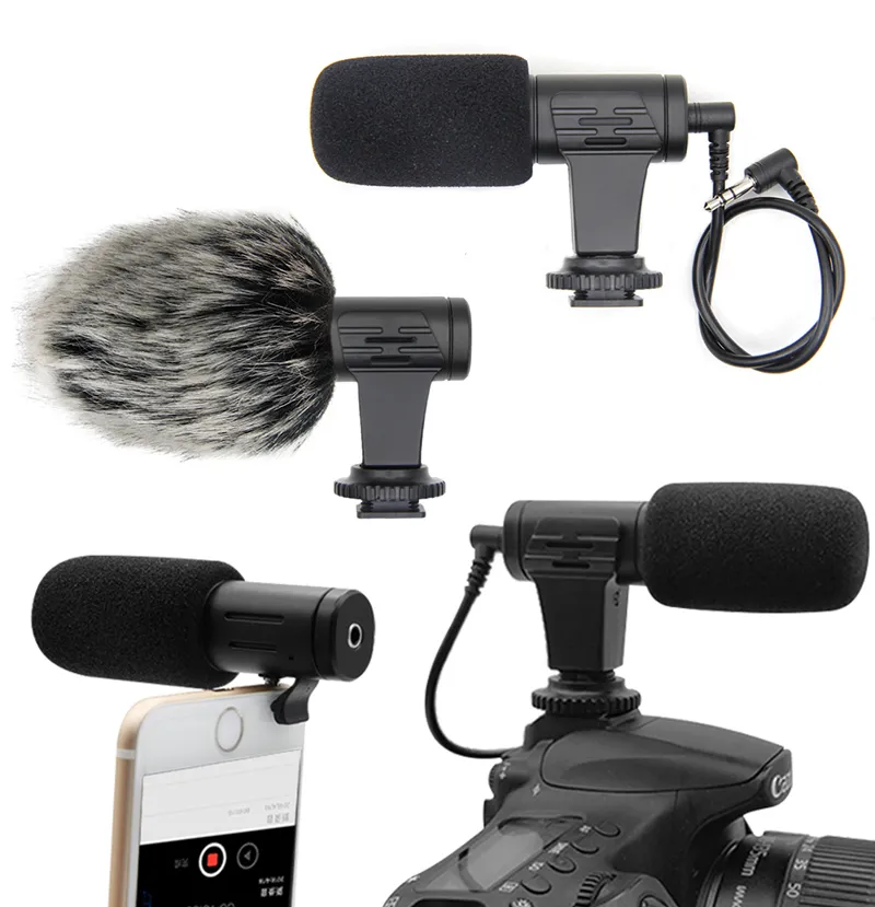 MIC-06 Microphone Mini Condensateur Portable 3.5mm Pour SLR DSLR Caméra Vidéo Intelligente Entrevue Extérieure Mic Microphone Avec Manchon