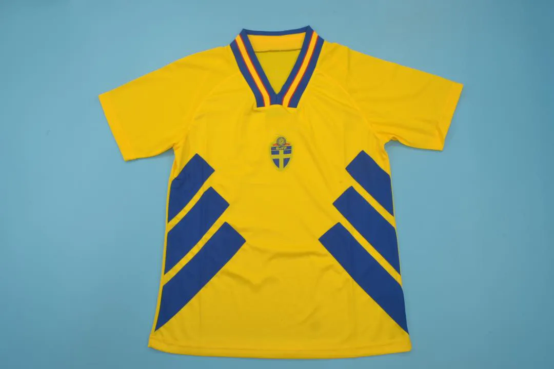 【貴重】スウェーデン代表 1994 #7 ラーション ユニフォーム 1994 Retro Sweden Vinatge 7 LARSSON Soccer Jersey 11 BROLIN