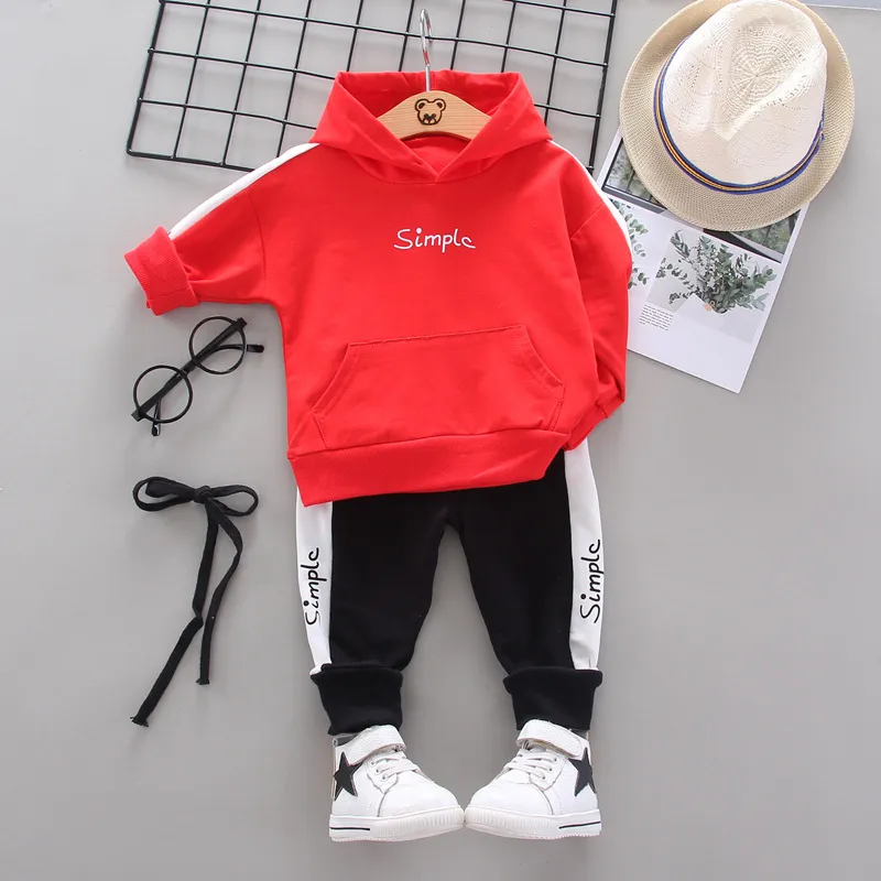 Mode Tracksuit Boy Kläder 2st Suit Baby Kläder Sats Casual Barn Barn Fritid Sport Hoodes Byxor