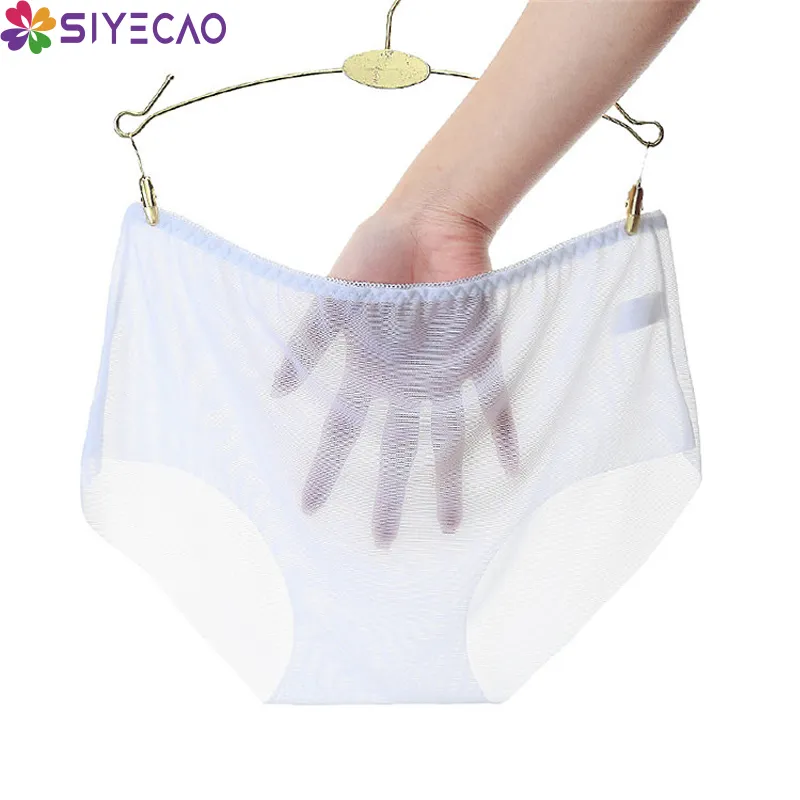 Sexiga damer mesh gasbind transparent se genom trosor mode low-rise sömlösa kvinnor underkläder briefs underkläder kvinnlig stor storlek