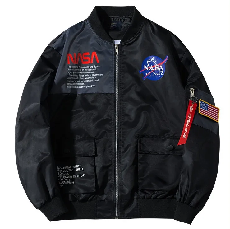 $24.65 NASA Embroidery, With Stylist Sport Windbreaker Mens Section, Top And Jackets From Designer Autumn Bianvincentyg, Pilot Mens Coats Bomber Flight And Military