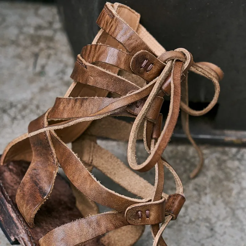 Premium Leather High Top Gladiator Sandals for Men