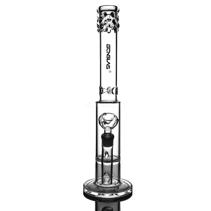 Hookahs gorący bong szklany bongs wód miodowy prosty przezroczystość kroplówki usta do łapania lodu rura 18,8 mm miska 17,5 ”