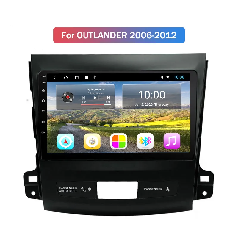 GPS-navigationssystem Car Touch Screen 2din Android Video Radio för Mitsubishi Outlander 2006 2007 2008-2012