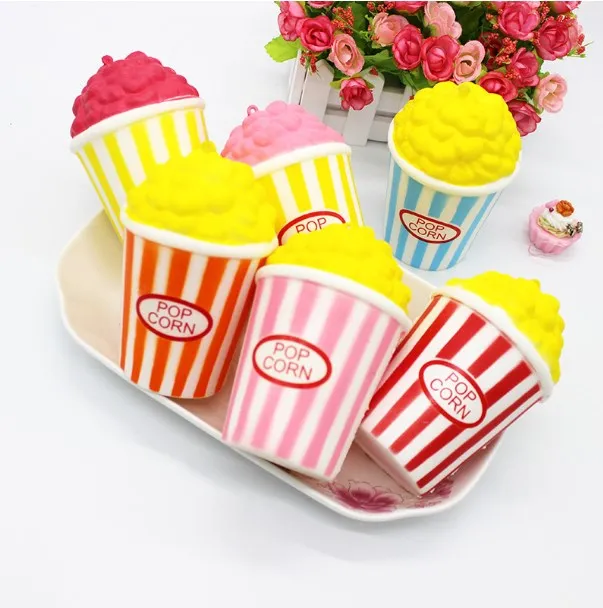 Cute Slow Rising Squishy Popcorn Strap Slang Key Pendant Charm For