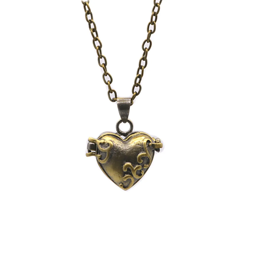 10PCS Retro Heart-shaped Pet Ashes Souvenir Minimal Cremation Wishing Pendant Bronze Love Necklace Ash Pendant