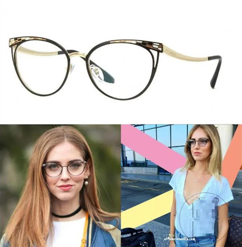 خفيفة الوزن كيارا نموذج تصميم الأزياء BV2186 معدنية أنيقة نظارات cateye إطار للنساء 53-17-140 للوصفة طبية نظارات حالة fullset