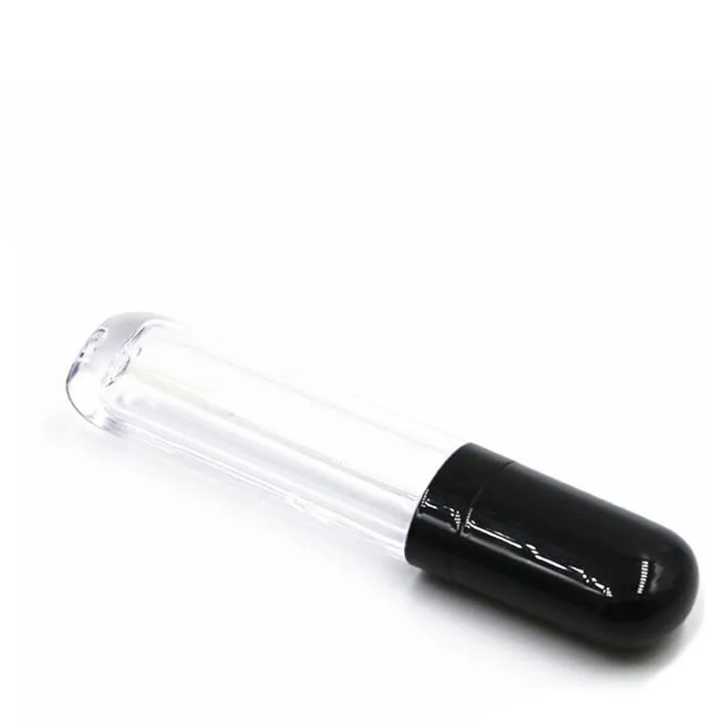 Conteneurs de tubes de brillant à lèvres vides de 8 ml Mini bouteilles de baume à lèvres rechargeables transparentes avec couvercle noir pour pinceau à lèvres pour voyage d'échantillons de lèvres