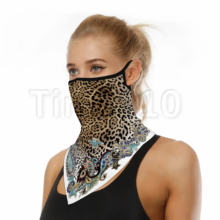 hot Popular leopard print digital printing face mask triangle riding mask mountaineering insect proof Magic Scarf T2I51170