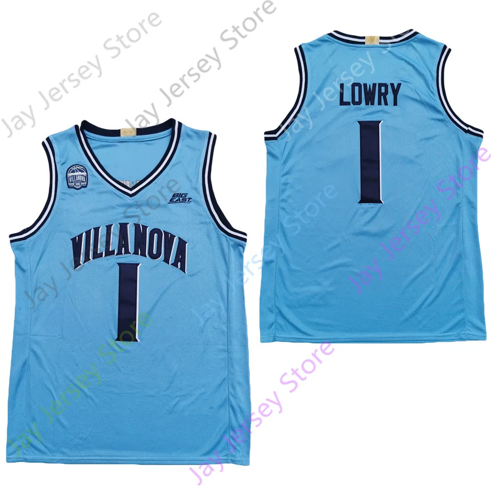 2020 Nya NCAA Villanova Wildcats Jerseys 1 Lowry College Basketball Jersey Baby Blue Size Ungdom Vuxen Alla Stitched