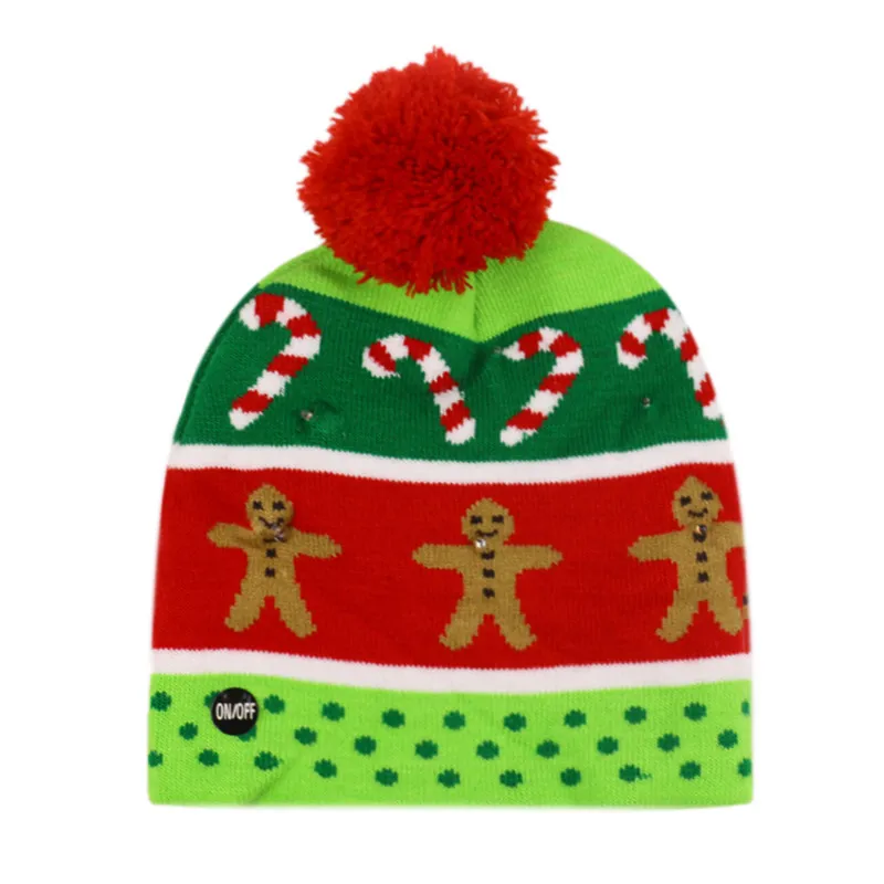 Light Up Xmas Hats: Winter Warm Knitted Beanie with LED  display picture 1